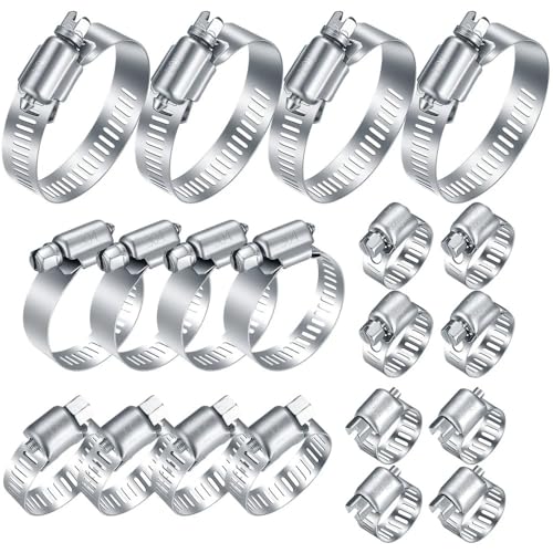 ZYHNYTAO 10–20 Stück Schlauchschellen aus Edelstahl, verstellbar, 6 bis 152 mm, Sortimentssatz, Schneckengetriebe, Metall-Kraftstoffleitungsschelle für Wasserleitungen von ZYHNYTAO