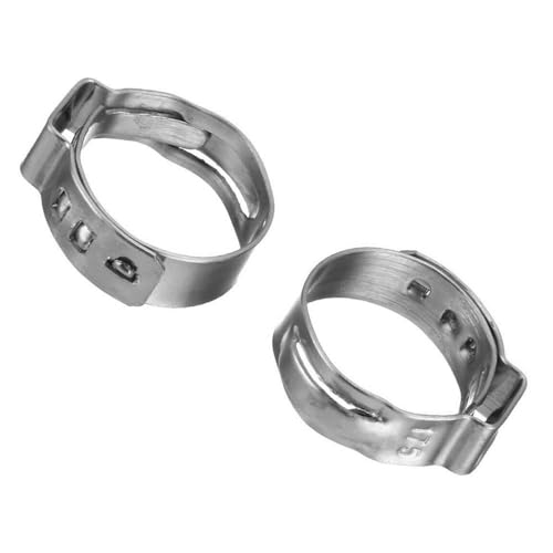 ZYHNYTAO 20 Stück Ein-Ohr-Schlauchschellen, stufenlos, 304 Edelstahl, Rohrclips, Klemm-Schnellschlauchschelle, 6,5 mm bis 95,0 mm von ZYHNYTAO