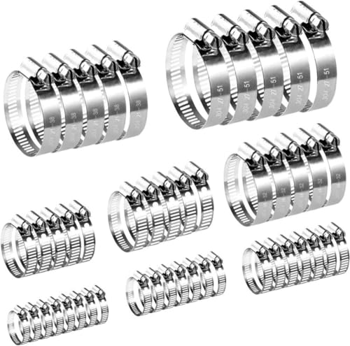 ZYHNYTAO 80 Stück Kraftstoffschlauchklemmen Rohrklemmen 6 mm - 51 mm Edelstahl-Bügelklemme Schlauchklemme Kfz-Rohrklemmen Festes Werkzeug ZYHNYTAO 80 Stück Kraftstoffschlauchklemmen Rohrklemmen 6 mm - 51 mm Edelstahl-Bügelklemme Schlauchklemme Kfz-Rohrklemmen Festes Werkzeug von ZYHNYTAO