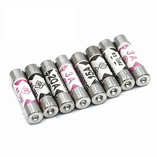 ZYHNYTAO Sicherung, 10 Stück Sicherungen BS1362 6 * 25 Füllung Sand Riot Keramiksicherung 6x25mm 1A 2A 3A 5A 10A 13A 15A 20A 240V ZYHNYTAO Sicherung, 10 Stück Sicherungen BS1362 6 * 25 Füllung Sand Riot Keramiksicherung 6x25mm 1A 2A 3A 5A 10A 13A 15A 20A 240V von ZYHNYTAO