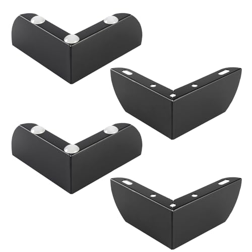 ZYHW Möbelbeine aus Metall, 5,1 cm, 4 Stück, robuste Möbelfüße, minimalistisches Design, Sofafüße, DIY-Ersatzteile für TV-Schrank, Couchtisch (schwarz) von ZYHW