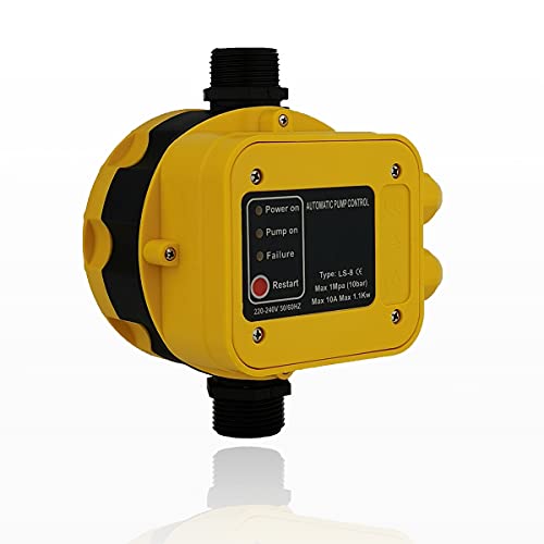 ZYIY Automatischer Elektronischer Druckschalter 1.1kw230V Wasserpumpe Druckschalter Controller,Steuerschalter mit 0-10bar,Durchflusssensorschalter,Elektronische regler,Ein und Ausschalten Home Zubehör von ZYIY