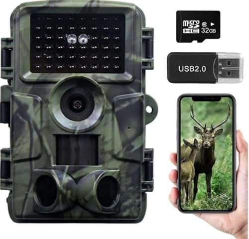 48MP 4K 30fps Wildlife Camera with Mobile Phone Transmission, Motion Sensor, Night Vision, WiFi, 120° Detection Angle, 0.2s Fast Trigger, IP66 Waterproof for Wildlife Monitoring and Home Security von ZYJDGNNY