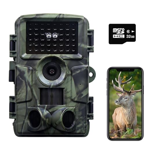 ZYJDGNNY Wildkamera WiFi 4 K/60 MP | Infrarot-Nachtsicht 940 nm | Bewegungserkennung 0,2 s | SD-Karte 32 GB gratis von ZYJDGNNY