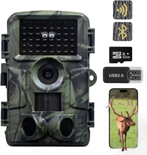 ZYJDGNNY Wildlife Kamera mit Bewegungssensor Nachtsicht - WiFi mit Handyübertragungs-App 60MP 4K Nachtsichtgerät 0,2s Wildkamera 940nm No Glow Infrarot Nachtsichtkamera Outdoor von ZYJDGNNY
