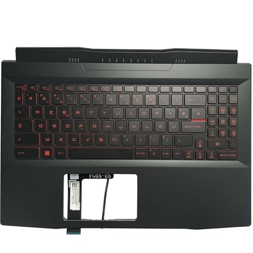 ZYJOZMD Für MSI GF66 11UE 11UG MS-1581 MS-1582 Russisch/US/Spanisch/Latein/Französisch AZERTY Laptop keyboardPalmrest Obere Abdeckung Fall(FR Red Backlit) von ZYJOZMD