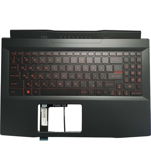 ZYJOZMD Für MSI GF66 11UE 11UG MS-1581 MS-1582 Russisch/US/Spanisch/Latein/Französisch AZERTY Laptop keyboardPalmrest Obere Abdeckung Fall(RU Red Backlit) von ZYJOZMD