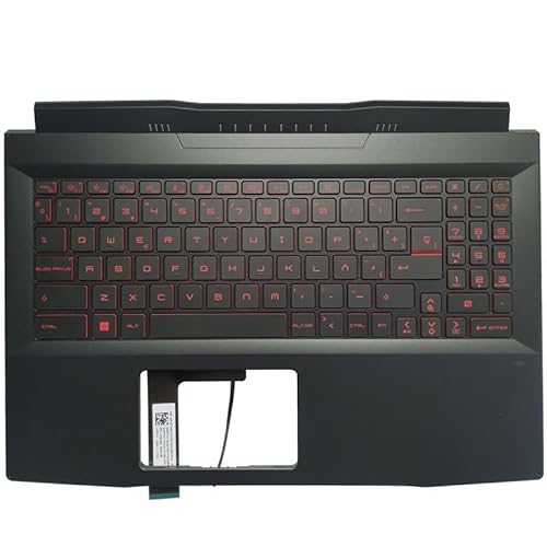 ZYJOZMD Für MSI GF66 11UE 11UG MS-1581 MS-1582 Russisch/US/Spanisch/Latein/Französisch AZERTY Laptop keyboardPalmrest Obere Abdeckung Fall(SP Red Backlit) von ZYJOZMD