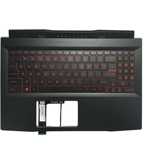 ZYJOZMD Für MSI GF66 11UE 11UG MS-1581 MS-1582 Russisch/US/Spanisch/Latein/Französisch AZERTY Laptop keyboardPalmrest Obere Abdeckung Fall(US Red Backlit) von ZYJOZMD