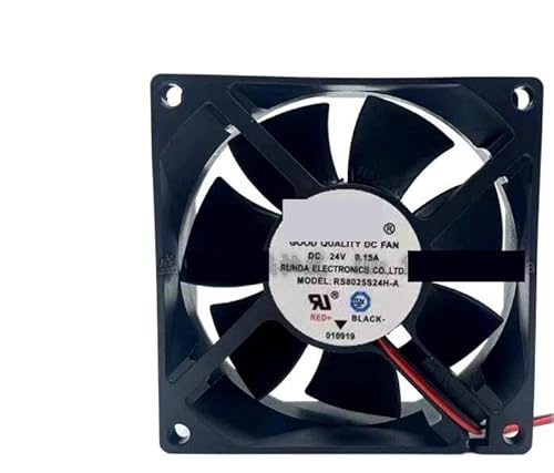 ZYJOZMD Für RUNDA RS8025S24H-A DC 24V 0,15 A 80x80x25mm 2-Draht Server Lüfter von ZYJOZMD