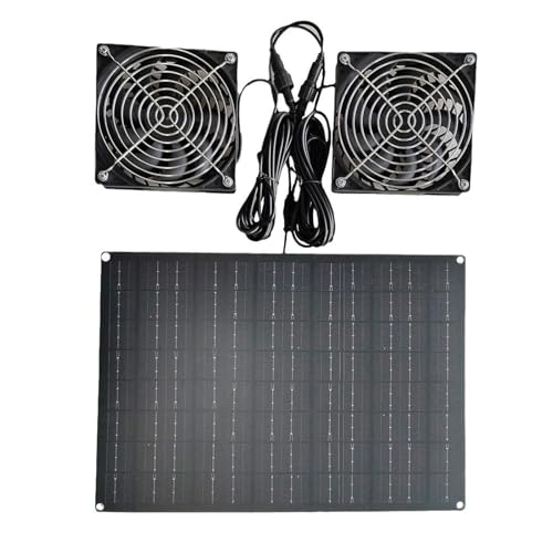 Effizienz 15W/12V Monokristallines Solarpanel mit Ventilatoren Geräuscharm 15W Solarpanel Set für Tierheime Solarpanel Set von ZYKEJJDDAK