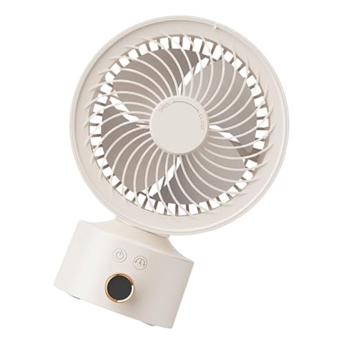 Kleiner Luftzirkulationsventilator, tragbar, intelligenter Timer, Schreibtischventilator, 4000 mAh, für leise und kraftvolle Luftströme zu Hause oder bei der Arbeit, kleiner Tischventilator von ZYKEJJDDAK