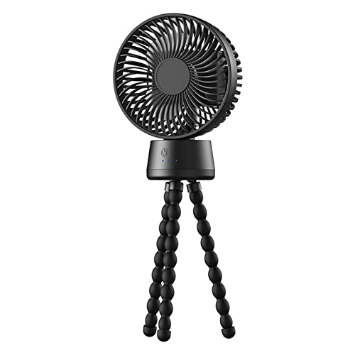 ZYKEJJDDAK Elektrischer Ventilator mit flexiblem Dreibeinstativ, abnehmbarer, wiederaufladbarer Outdoor-Kühler mit Nachtlicht-Ventilator von ZYKEJJDDAK