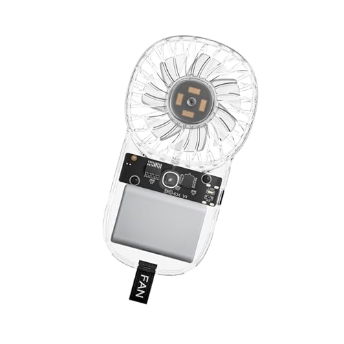 ZYKEJJDDAK Leichter transparenter Handventilator, 3 Geschwindigkeiten, 1200 mAh Akku, USB-wiederaufladbar, kleiner Ventilator für Outdoor-Reisen, LED-Atemlichtventilator von ZYKEJJDDAK