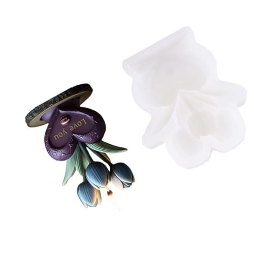 ZYKEJJDDAK Silikonform für Herzen, Tulpen, Kerzen, Blumen, Ornamente, Gips, Epoxidharz von ZYKEJJDDAK