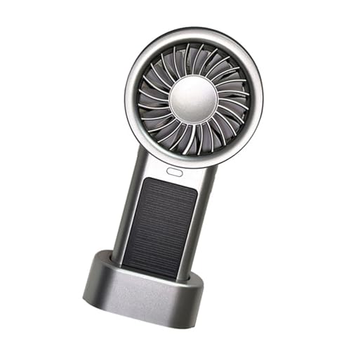 ZYKEJJDDAK Tragbarer Solar-Handventilator mit 5 Geschwindigkeiten, wiederaufladbarer Ersatz für Camping, Wandern, Innenbereich, USB-wiederaufladbarer tragbarer Ventilator von ZYKEJJDDAK
