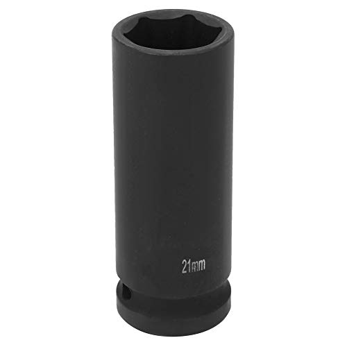 1/2 Inch Drive Application Socket 21/22 / 24mm | Deep 6 Point Metric Pneumatic Socket for Pneumatic Wrench/Ratchet Wrench | Sturdy Tarnish Protected Steel (21MM) von ZYLARUM
