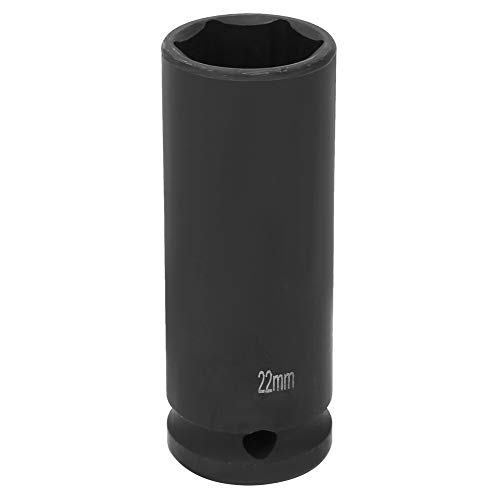 1/2 Inch Drive Application Socket 21/22 / 24mm | Deep 6 Point Metric Pneumatic Socket for Pneumatic Wrench/Ratchet Wrench | Sturdy Tarnish Protected Steel (22MM) von ZYLARUM