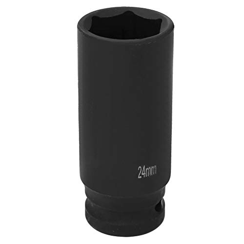 1/2 Inch Drive Application Socket 21/22 / 24mm | Deep 6 Point Metric Pneumatic Socket for Pneumatic Wrench/Ratchet Wrench | Sturdy Tarnish Protected Steel (24MM) von ZYLARUM