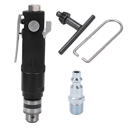 3/8 Inch Pneumatic Drill with 3 Jaw Chuck | 900 RPM Variable Velocity & Bidirectional Rotation | Straight Handle Pneumatic Drill for Metalworking/Woodworking/Automotive (US Style) von ZYLARUM