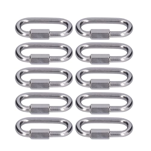 304 Stainless Steel Quick Link Connectors 10Pcs | 1150kg High - Performance for Chains/Ropes/Outdoor Gear | Oxidation - Protected Easy Install for Boating Camping Hiking (M10) von ZYLARUM
