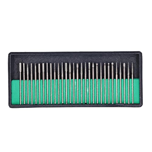 30Pcs Grinder Bits Set | Emery Grinding Heads for Polishing/Carving/Drilling | High Strength Rotating Tool Accessories with 6 Shapes | Compatible with Die Grinders (2.3mm handle) von ZYLARUM