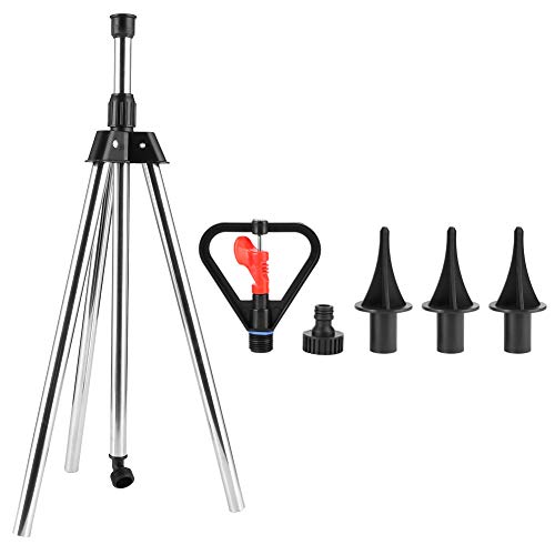 360 Grad Verstellbarer Stativ Sprinkler | Feiner Nebel Wassers Pray für Garten/Rasen/Gemüse Patch | G3/4-Gewinde mit 4 Zubehör | Edelstahl Basis von ZYLARUM