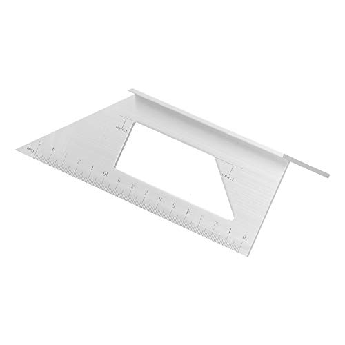 3D Mitre Angle Finder Tool | 45° / 90° T Angle Measuring Tool with 1mm Accuracy | Aluminum Alloy Ruler for Woodworking/Carpentry/DIY Projects | 150mm Straight Ruler & Marking (Silver) von ZYLARUM