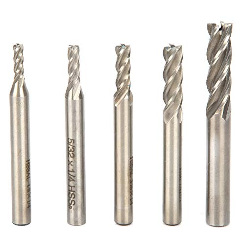 5PCS High Speed Steel Router Bits Set | CNC Engraving Milling Cutter for Hardwood / Plywood / Acrylic | 1 / 8 to 5 / 16 Inch Diameter Bits von ZYLARUM