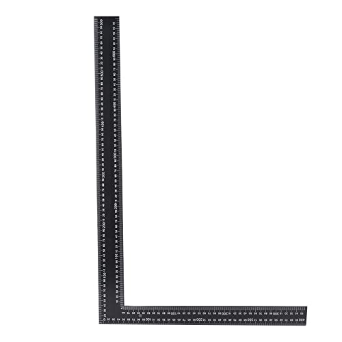 Aluminium -Lineal Multifunktional genaues Quadrat | 0-600 mm Holzbearbeitung Messwerkzeug | Versuchen Sie Square für Inspektions- / Lederschneid- / DIY -Projekte (Black) von ZYLARUM