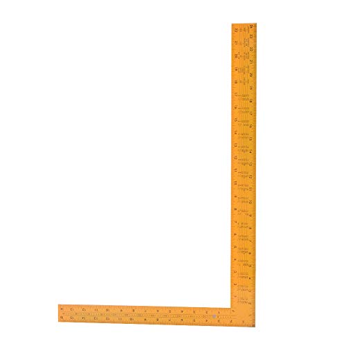 Aluminium -Lineal Multifunktional genaues Quadrat | 0-600 mm Holzbearbeitung Messwerkzeug | Versuchen Sie Square für Inspektions- / Lederschneid- / DIY -Projekte (Yellow) von ZYLARUM