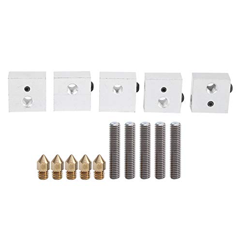 Aluminum Heater Block Kit for Makerbot MK7 MK8 | All - Metal Heat Sink & Stainless Steel Nozzle | 3D Printer Replacement Parts/Accessories von ZYLARUM