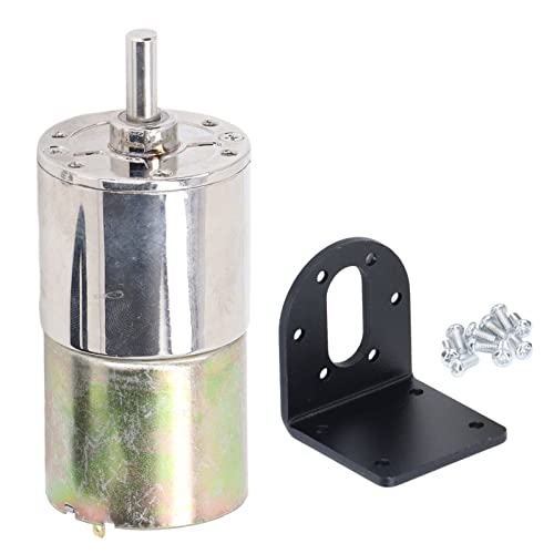 DC 24V 10W Micro Brushed Motor with Bracket | Automatic Locking for Electricity Failure Security | Low Speed Gear Motor for DIY/Robotics/Industrial | Model 37GA520 (0‑10RPM Per Minute) von ZYLARUM