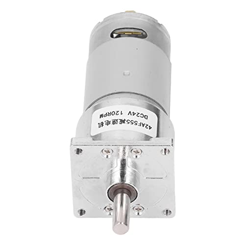 DC 24V Helical Getriebemotor | Selbstverriegelung 42F555 mit zentraler Schaft | CW CCW -Rotation für Drucker/Verkaufsautomaten/Roboter | 30W niedriger Rauschmotor (120RPM) von ZYLARUM