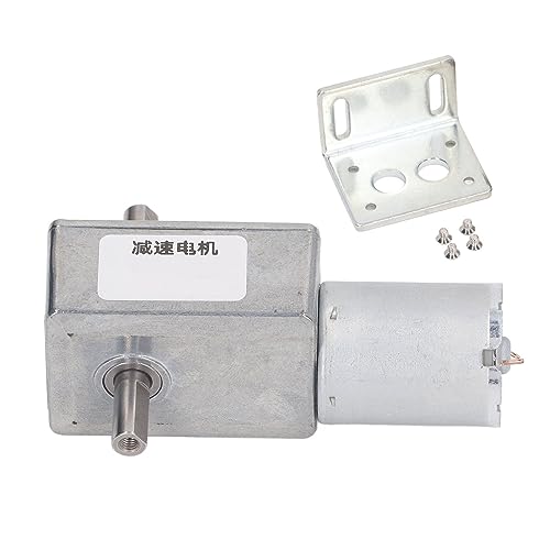DC Gear Motor 12V | 25kg.cm Output Self Locking Reversible | Low Speed Gear Box Motor for Labeling Machines/Remote Curtains/Appliances | Dual Shaft 12mm Zinc Alloy (66RPM) von ZYLARUM