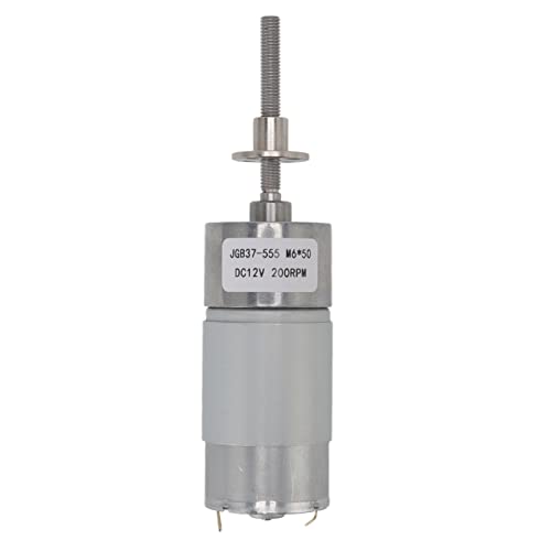 DC Getriebe Motor 12V | Aluminiumlegierung & Messingkonstruktion | Hochtorsion Helical Getriebemotor für harte Umgebungen/Robotik/Automatisierung | CW CCW -Rotation, M6 -Welle (200RPM) von ZYLARUM
