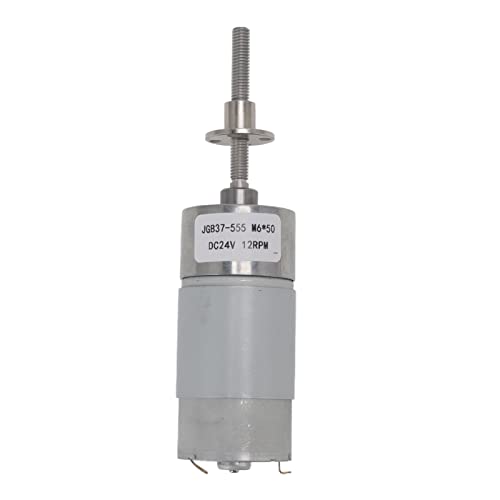 DC Getriebemotor | 24 V Automatische Verriegelung Helical Getriebemotor mit M6x50 -Gewinde | Aluminiumlegierung Shell & Messing Coil | Für Automatisierungsgeräte/Drucker / (12RPM) von ZYLARUM