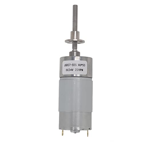 DC Getriebemotor | 24 V Automatische Verriegelung Helical Getriebemotor mit M6x50 -Gewinde | Aluminiumlegierung Shell & Messing Coil | Für Automatisierungsgeräte/Drucker / (22RPM) von ZYLARUM