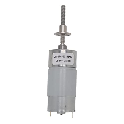 DC Getriebemotor | 24 V Automatische Verriegelung Helical Getriebemotor mit M6x50 -Gewinde | Aluminiumlegierung Shell & Messing Coil | Für Automatisierungsgeräte/Drucker / (35RPM) von ZYLARUM