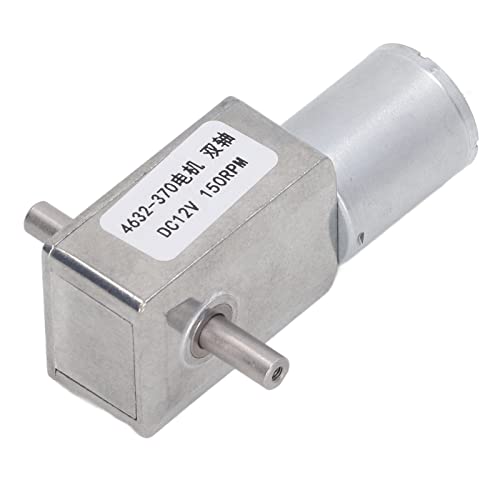 DC12V Helical Gear Motor 4632-370 | Double Shaft Metal Reduction Motor | 90° Output Direction | Secure Electricity - Off Locking | Compatible for Window/Door Opener (150RPM) von ZYLARUM