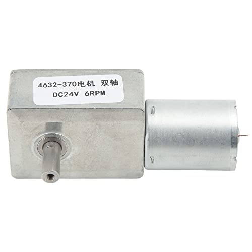 DC24V Doppelwelle Helical Getriebe Motor 4632-370 | Hohe Genauigkeit niedriger Rauschreduzierung Motor | Ersatz für Türöffner/Fensteröffner/Winde | Metallkonstruktion (6RPM) von ZYLARUM