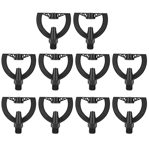 G1 / 2 männlicher Fadensprinkler 10pcs | 360 ° Rotation für Garten/Rasen/Gewächshaus | Stabile Plastikbewässerungssprinkler mit gleichmäßiger Wasserverteilung von ZYLARUM