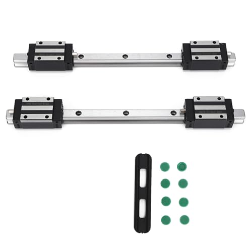HG15 Linear Guide Rail 2Pcs & 4Pcs Slide Block Set | High Accuracy 2 - Wire Error | Interchangeable Silver Rail Block | for CNC Machines / 3D Printers/Automation (HG15-300MM) von ZYLARUM