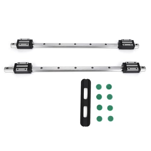 HG15 Linear Guide Rail 2Pcs & 4Pcs Slide Block Set | High Accuracy 2 - Wire Error | Interchangeable Silver Rail Block | for CNC Machines / 3D Printers/Automation (HG15-500MM) von ZYLARUM