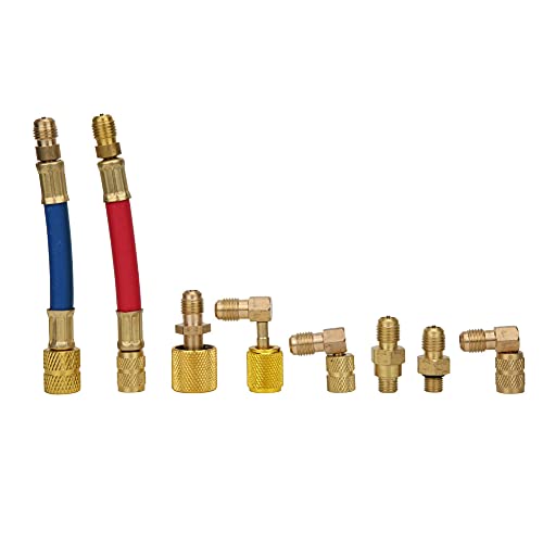 HLK -Adapter -Set 8PCS | Messing AC -Anschluss für R134A R12 Kältemittel | Expertenkühlungsinstrument für Wechselstromreparatur/Wartung/Automobile HLK -Adapter -Set 8PCS | Messing AC -Anschluss für R134A R12 Kältemittel | Expertenkühlungsinstrument für Wechselstromreparatur/Wartung/Automobile von ZYLARUM