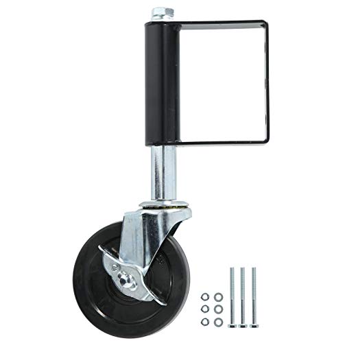 Heavy Duty Gate Caster | Spring Loaded Wheel for Uneven Ground & Gate Sag | 4 Inch Aluminum Caster with 75kg Capacity/Farm Gate/Wooden Gate (Black) von ZYLARUM