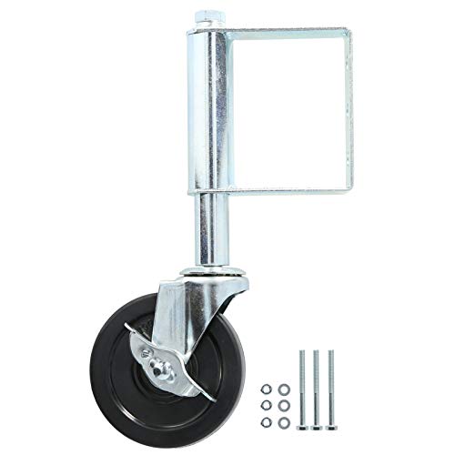 Heavy Duty Gate Caster | Spring Loaded Wheel for Uneven Ground & Gate Sag | 4 Inch Aluminum Caster with 75kg Capacity/Farm Gate/Wooden Gate (White) von ZYLARUM