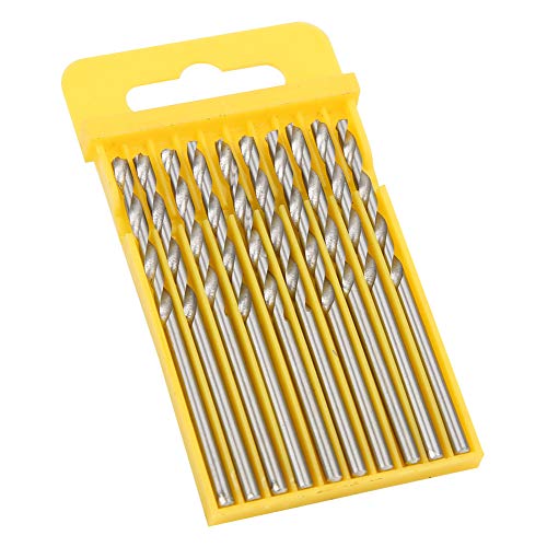 Hochgeschwindigkeits -Stahlbohrer 10 - Pack | 2mm 2,5 mm 2,8 mm Größen für Holz/Metall/Acryl | Twist -Bohrer -Bits mit geradem Schaft ((2.5 high-speed steel 10 pieces/box 4241)) von ZYLARUM