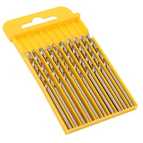 Hochgeschwindigkeits -Stahlbohrer 10 - Pack | 2mm 2,5 mm 2,8 mm Größen für Holz/Metall/Acryl | Twist -Bohrer -Bits mit geradem Schaft ((2.8 high-speed steel 10 pieces/box 4241)) von ZYLARUM