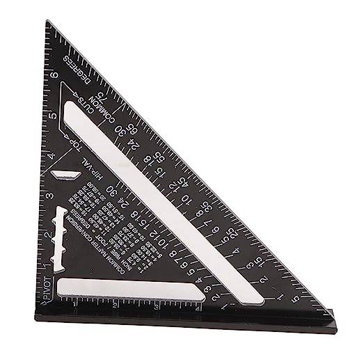 Holzbearbeitungswerkzeug | 0-7 Zoll Aluminium Rechten Lineal & Protractor | Schwarzer Winkelfinder für Tischlerei/Framing/Daching | Hohe Härte, Konvertierungstabelle von ZYLARUM